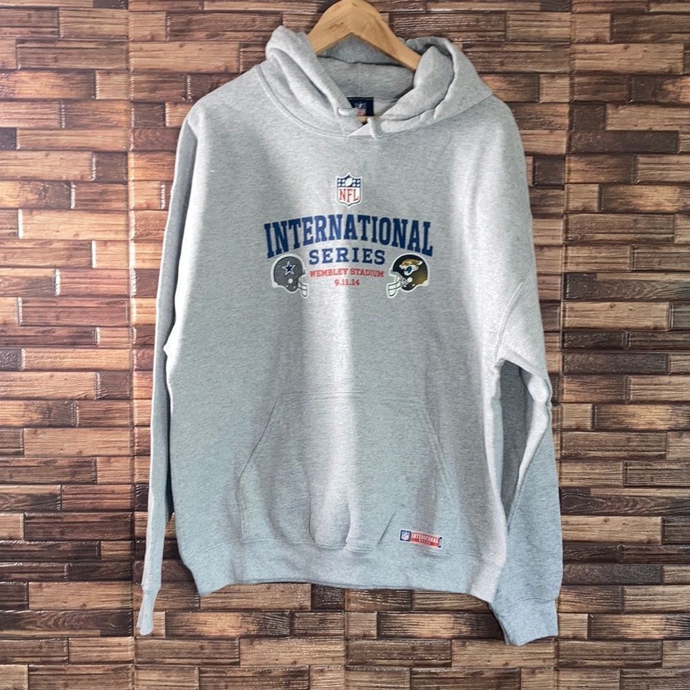 NWT NFL Team Apparel Gray Large International Series 2014 Hoodie cowboys/jaguars